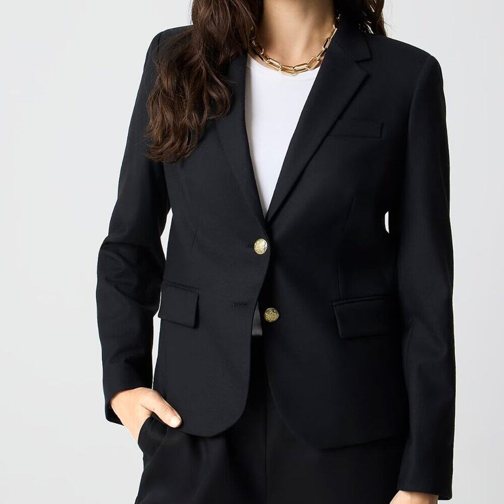 NWT J Crew Factory Original Schoolboy Blazer Black Size 10